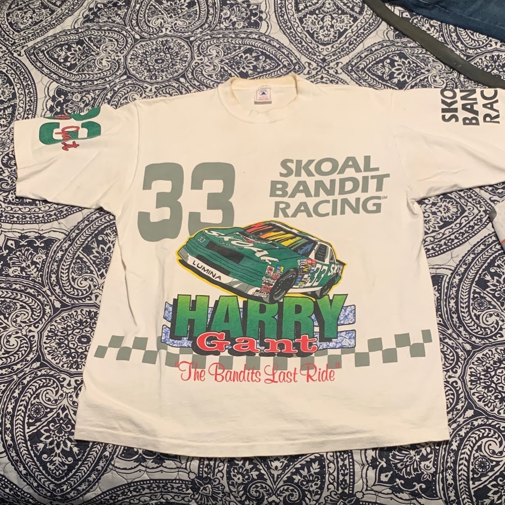 'Harry Gant' White Graphic Tee